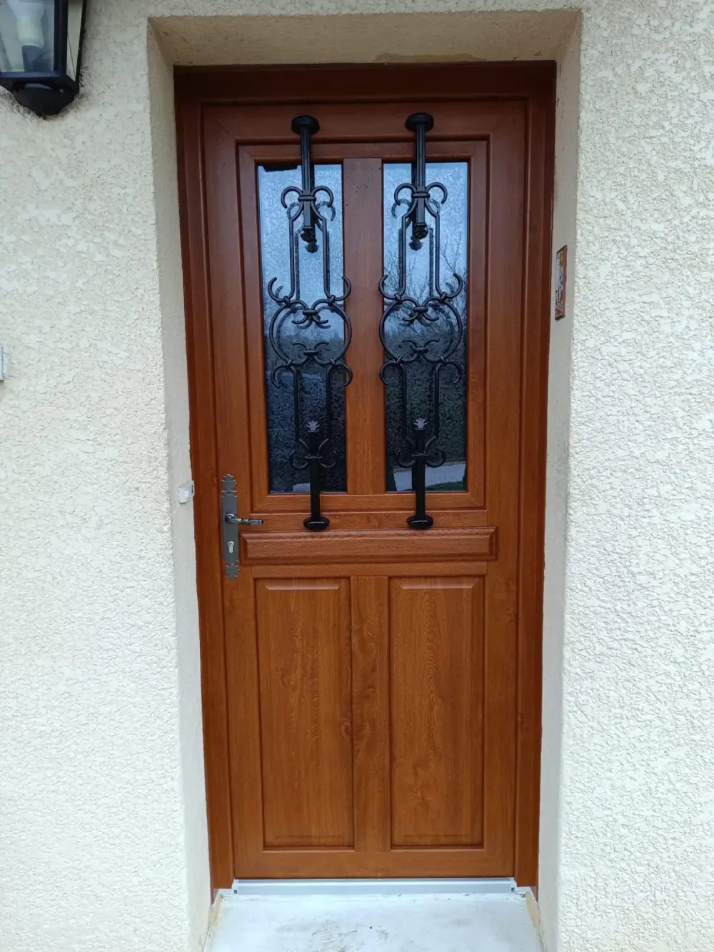 Faa menuiseries-porte d'entrée chêne doré